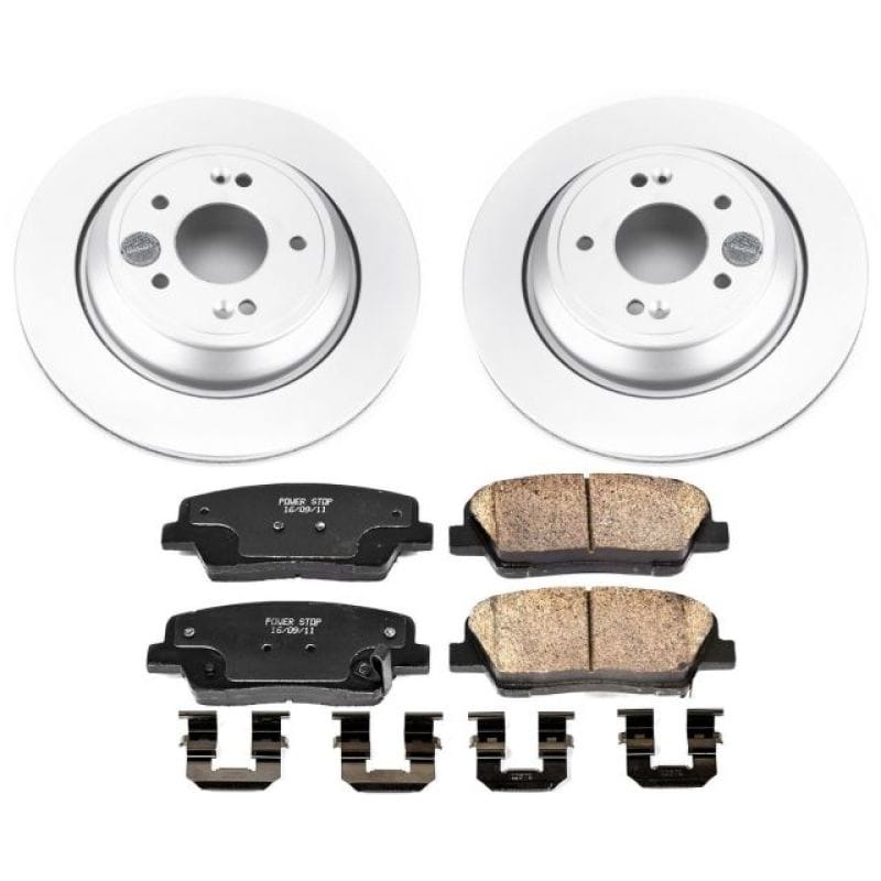 PowerStop — Genuine Geomet Coated Rotor and Low-Dust Ceramic Brake Pad Kit