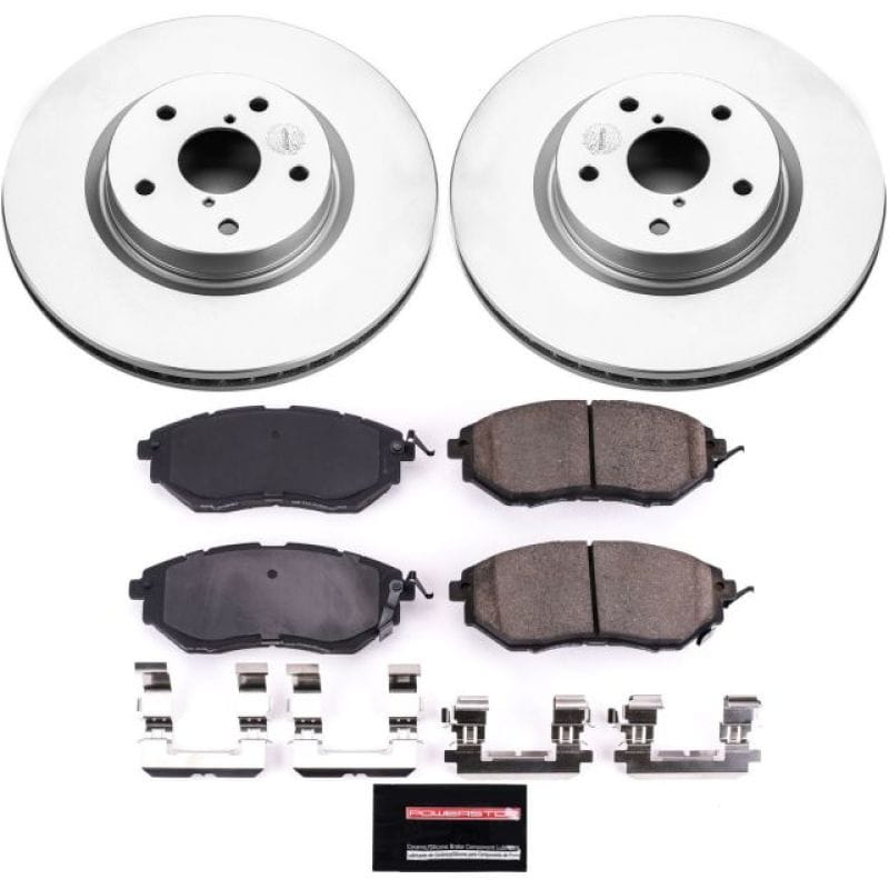 PowerStop — Genuine Geomet Coated Rotor and Low-Dust Ceramic Brake Pad Kit