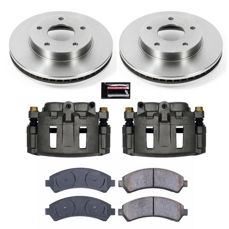 PowerStop — OE Stock Replacement Low-Dust Ceramic Brake Pad, Rotor and Caliper Kit