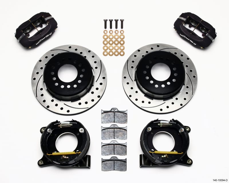 Wilwood — KIT,REAR,DISC/DRUM,C10 CHEVY 63-87,5 LUG 2.42 OFFSET,1PC,SRP,BLACK POWDER COAT