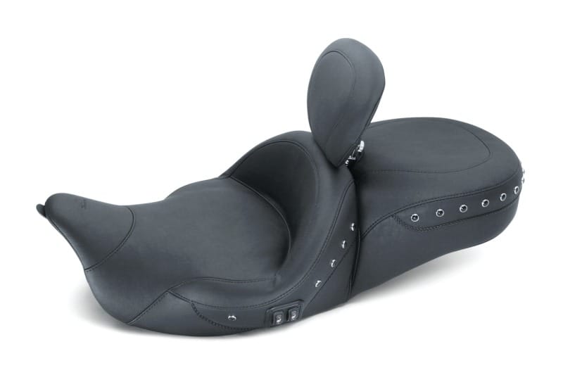 Mustang Motorcycle — Mustang 08-21 Harley Electra Glide,Rd Glide,Rd King,Str Glide Touring Heated 1PC Seat Pearls-Black
