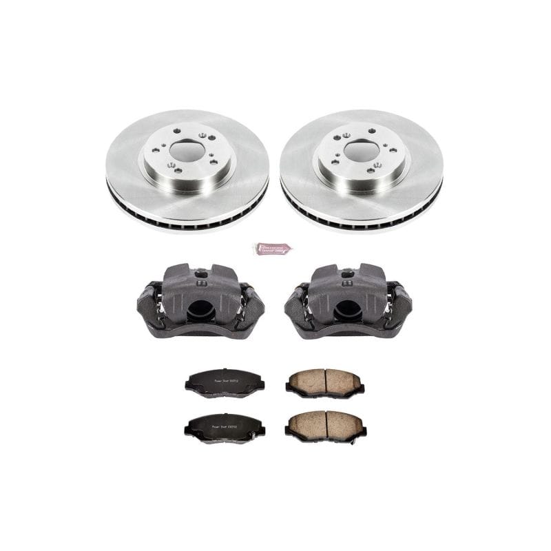 PowerStop — OE Stock Replacement Low-Dust Ceramic Brake Pad, Rotor and Caliper Kit