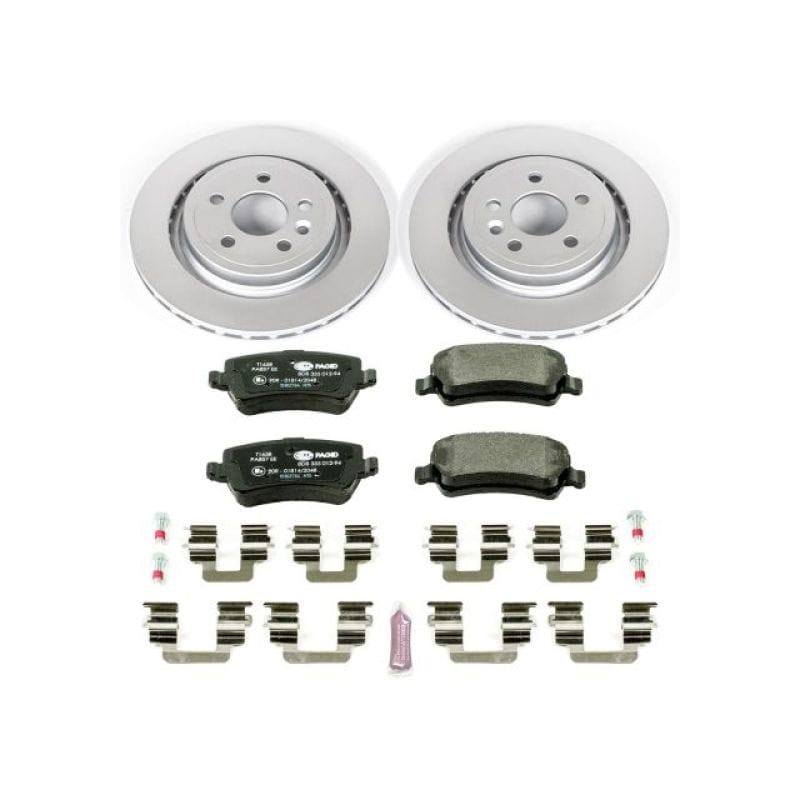 PowerStop — Genuine Geomet Coated Rotors, ECE-R90 Brake Pads + Hardware Kit