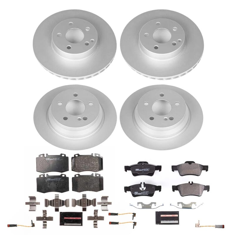 PowerStop — Genuine Geomet Coated Rotors, ECE-R90 Brake Pads + Hardware Kit