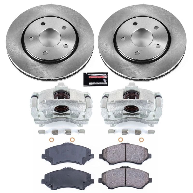 PowerStop — OE Stock Replacement Low-Dust Ceramic Brake Pad, Rotor and Caliper Kit