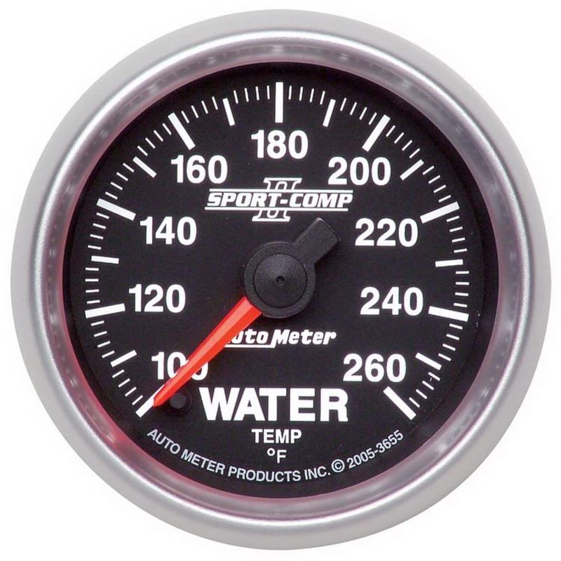 AutoMeter — GAUGE, WATER TEMP, 2 1/16", 100-260?F, DIGITAL STEPPER MOTOR, SPORT-COMP II