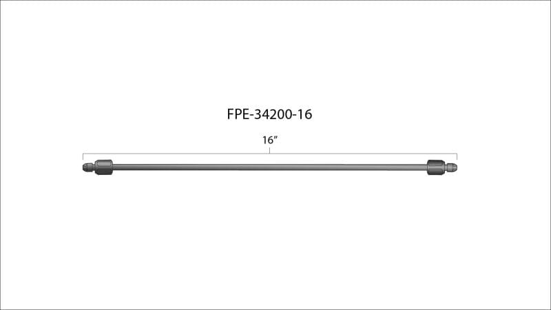 Fleece Performance — 16" High Pressure Fuel Line (8mm x 3.5mm Line, M14x1.5 Nuts)