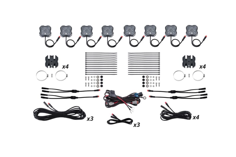 Diode Dynamics — Diode Dynamics Stage Series SXS Rock Light Installer Kit - RGBW M8 (8-pack)