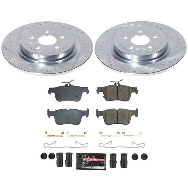 PowerStop — Z23 Daily Driver Carbon-Fiber Ceramic Brake Pad and Drilled & Slotted Rotor Kit