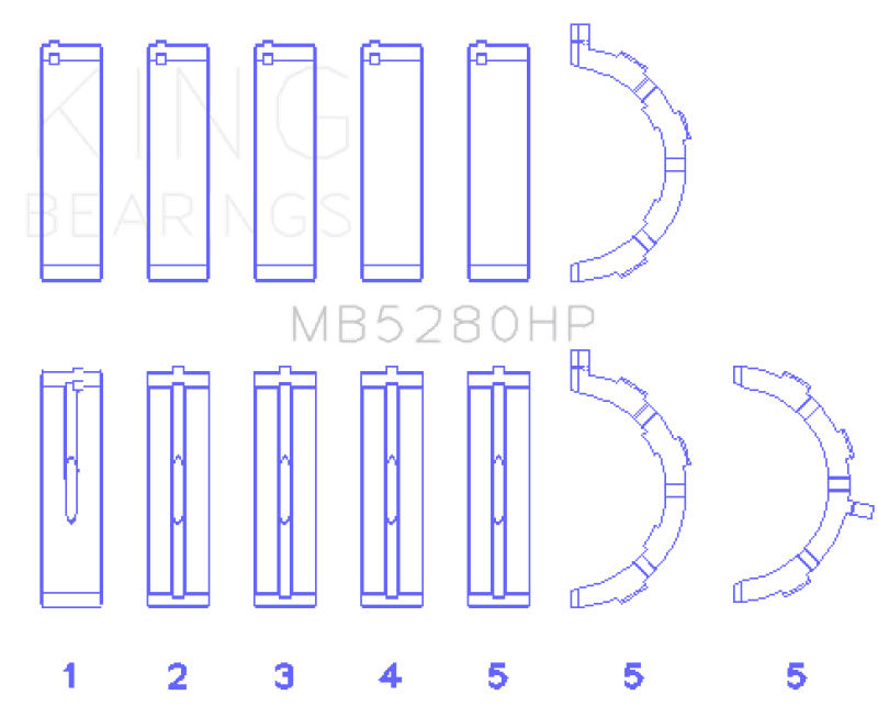 King Engine Bearings — MAIN BEARING SET For FORD V8, 4.6L/5.4L SOHC