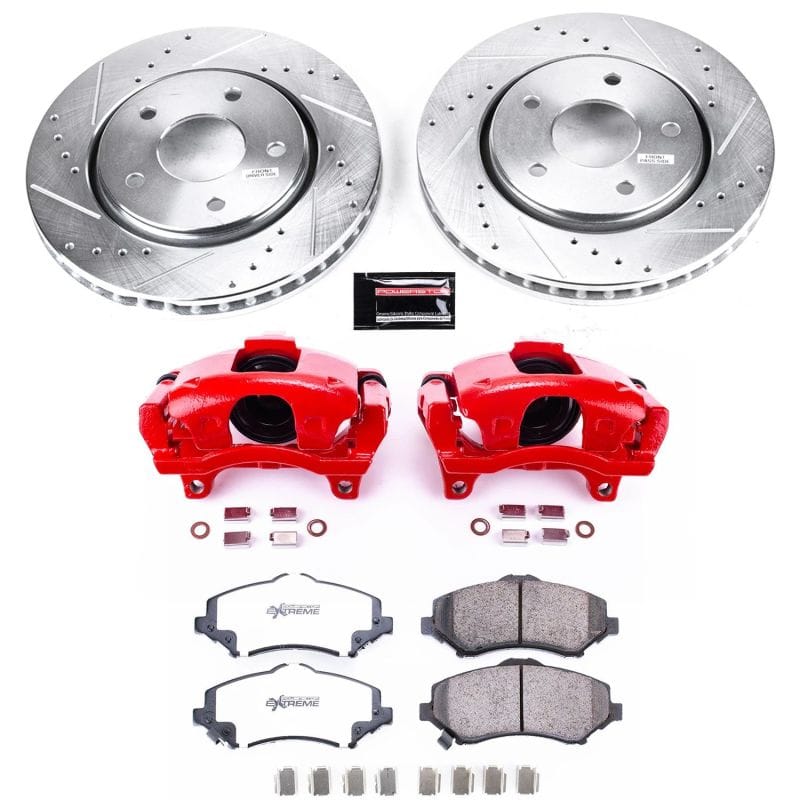 PowerStop — Z36 Truck and SUV Ceramic Brake Pad, Drilled & Slotted Rotor, and Caliper Kit