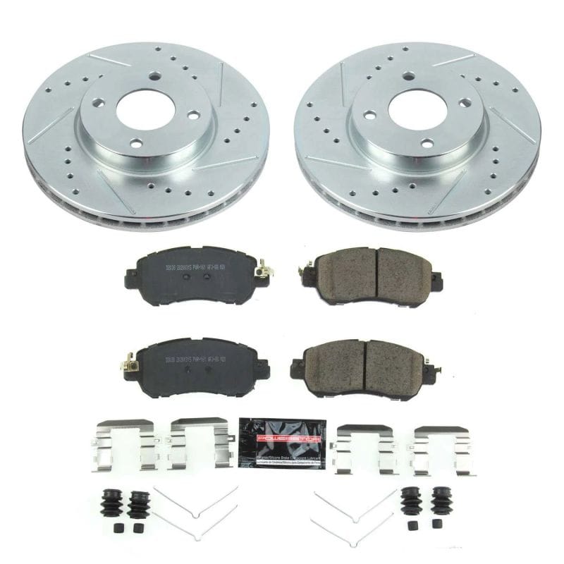 PowerStop — Z23 Daily Driver Carbon-Fiber Ceramic Brake Pad and Drilled & Slotted Rotor Kit