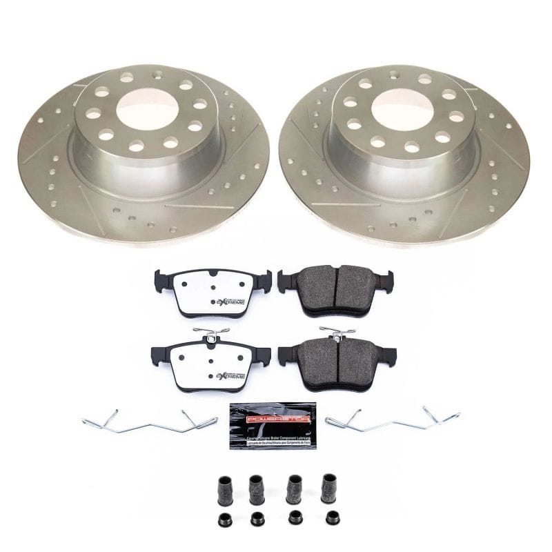 PowerStop — Z26 Street Performance Ceramic Brake Pad and Drilled & Slotted Rotor Kit