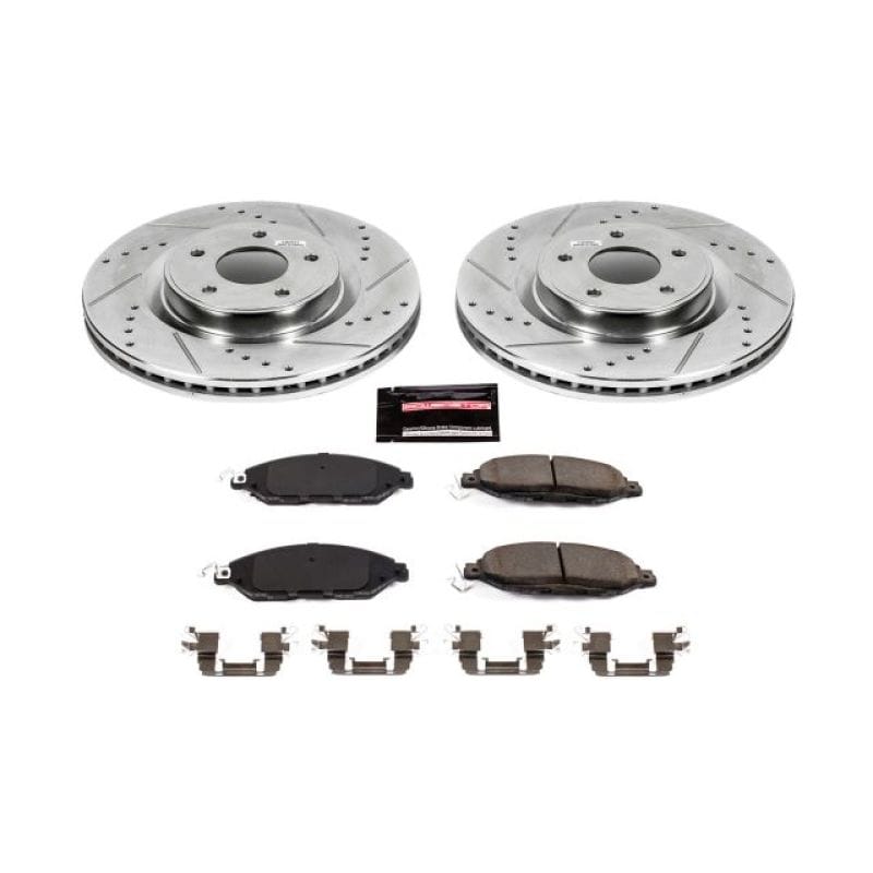 PowerStop — Z23 Daily Driver Carbon-Fiber Ceramic Brake Pad and Drilled & Slotted Rotor Kit