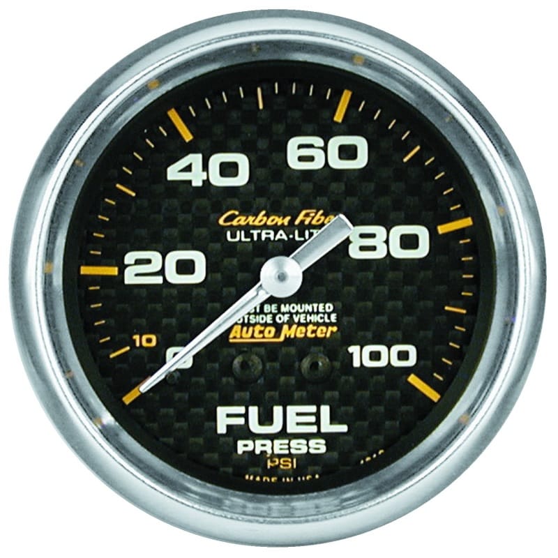 AutoMeter — GAUGE, FUEL PRESSURE, 2 5/8" , 15PSI, MECHANICAL, CARBON FIBER