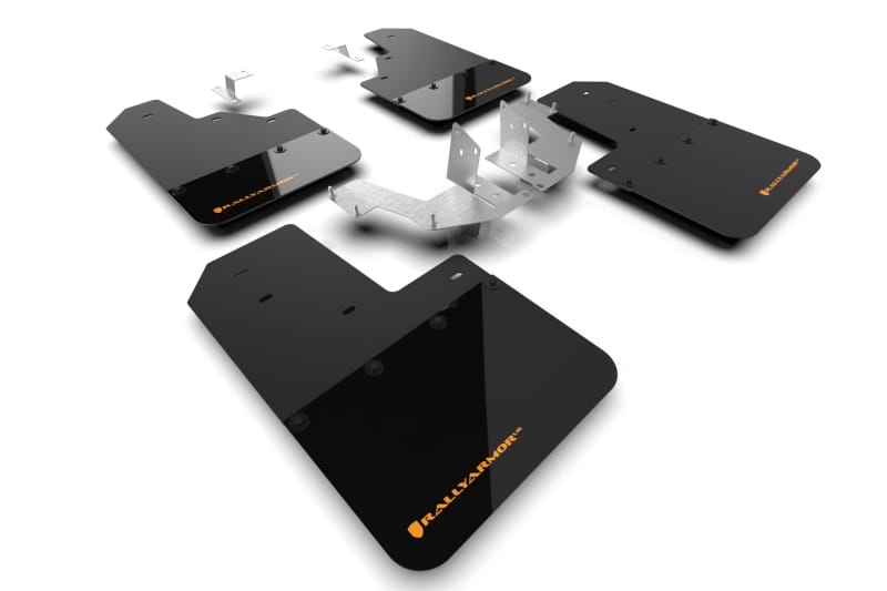 Rally Armor — Black Mud Flap/Cy Orange Logo