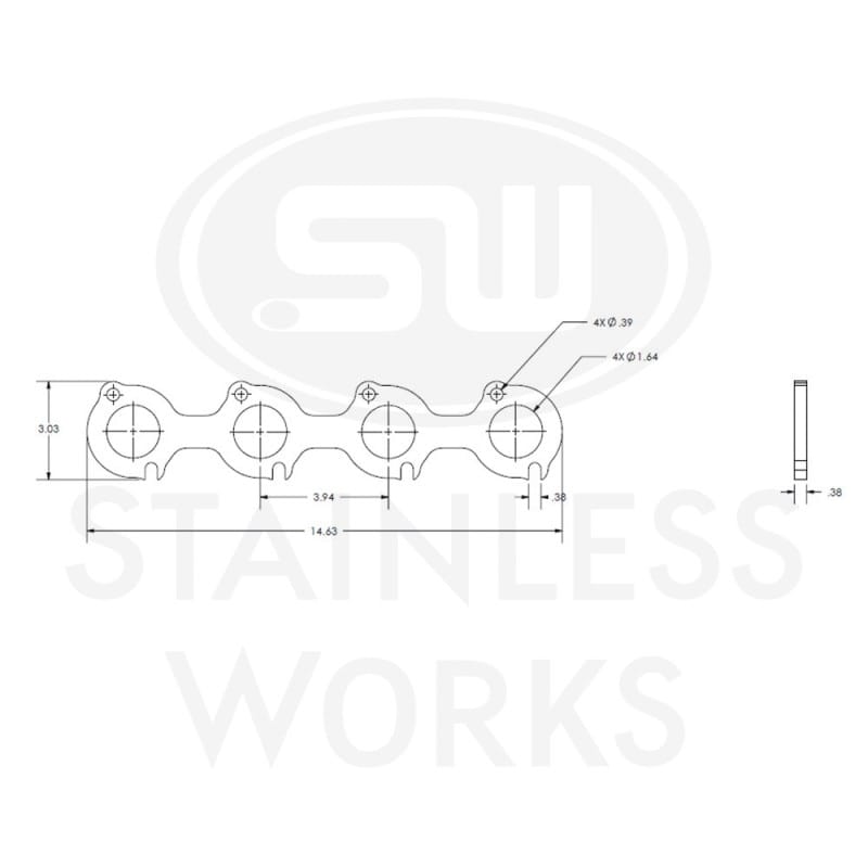 Stainless Works — Stainless Works Header Flange SBF 1-5/8" 2V Round Port