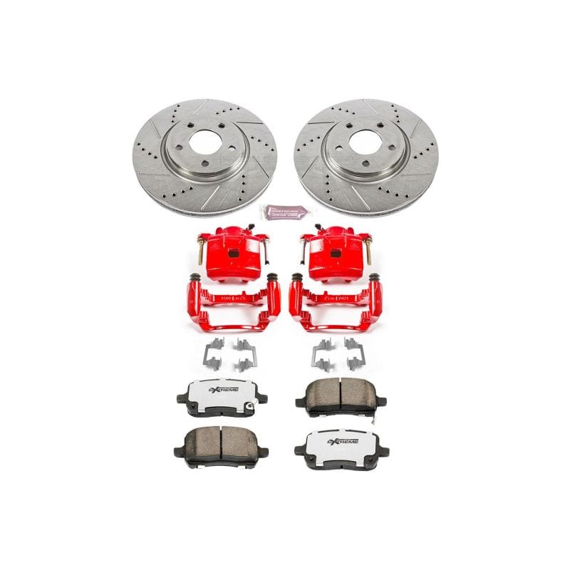 PowerStop — Z26 Street Performance Ceramic Brake Pad, Drilled Slotted Rotor, and Caliper Kit