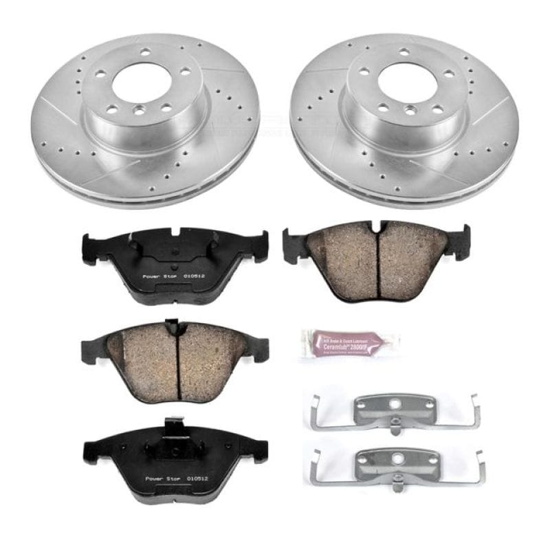 PowerStop — Z23 Daily Driver Carbon-Fiber Ceramic Brake Pad and Drilled & Slotted Rotor Kit
