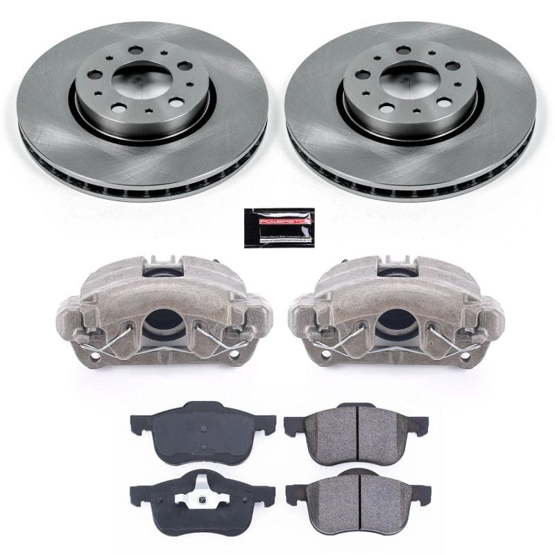 PowerStop — OE Stock Replacement Low-Dust Ceramic Brake Pad, Rotor and Caliper Kit