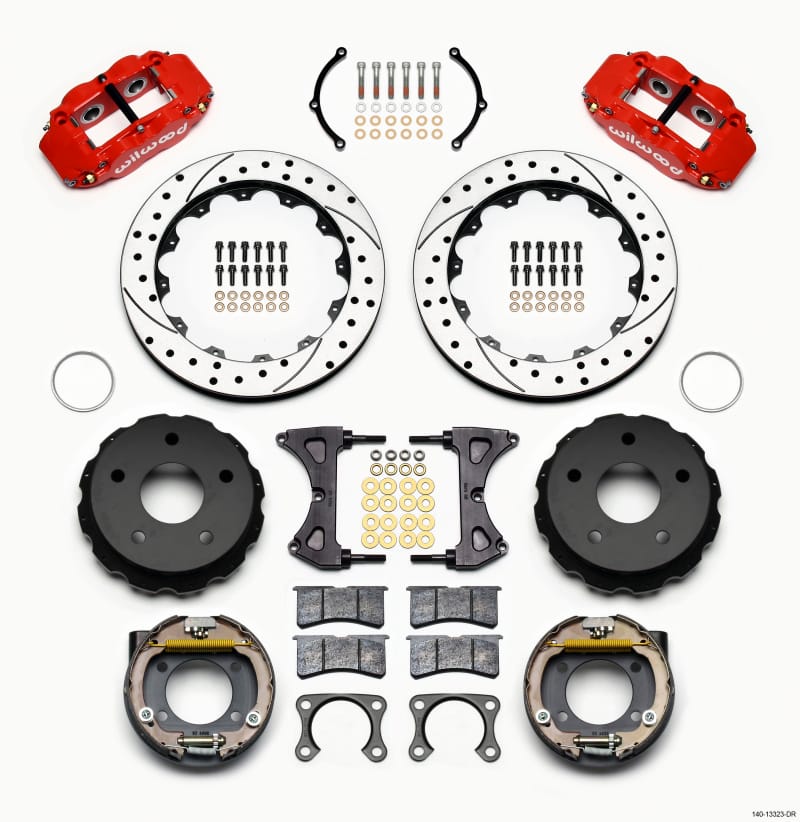 Wilwood — KIT,REAR,DISC/DRUM,BIG FORD,2.36 OFFSET FNSL4R,5x5.50 BC,12.88 ROTOR,DRILLED,RED