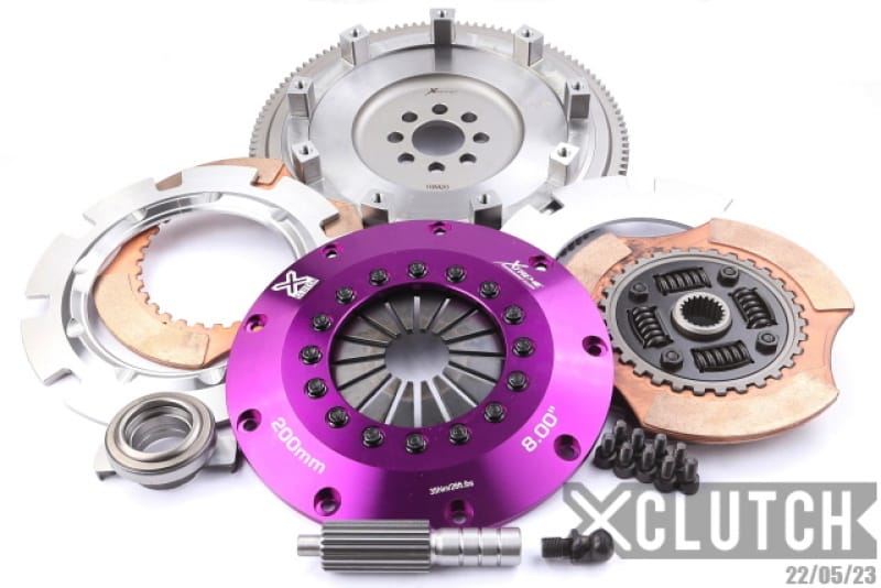 XCLUTCH — Clutch Kit Inc Chromoly Flywheel; 8"  Twin Solid Ceramic Clutch Discs