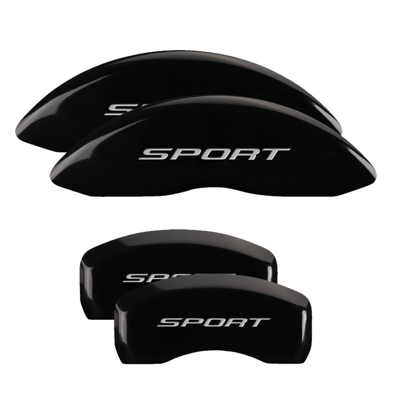 MGP — Set of 4 caliper covers, Engraved Front and Rear: No Bolts/Sport 2015, Black pow
