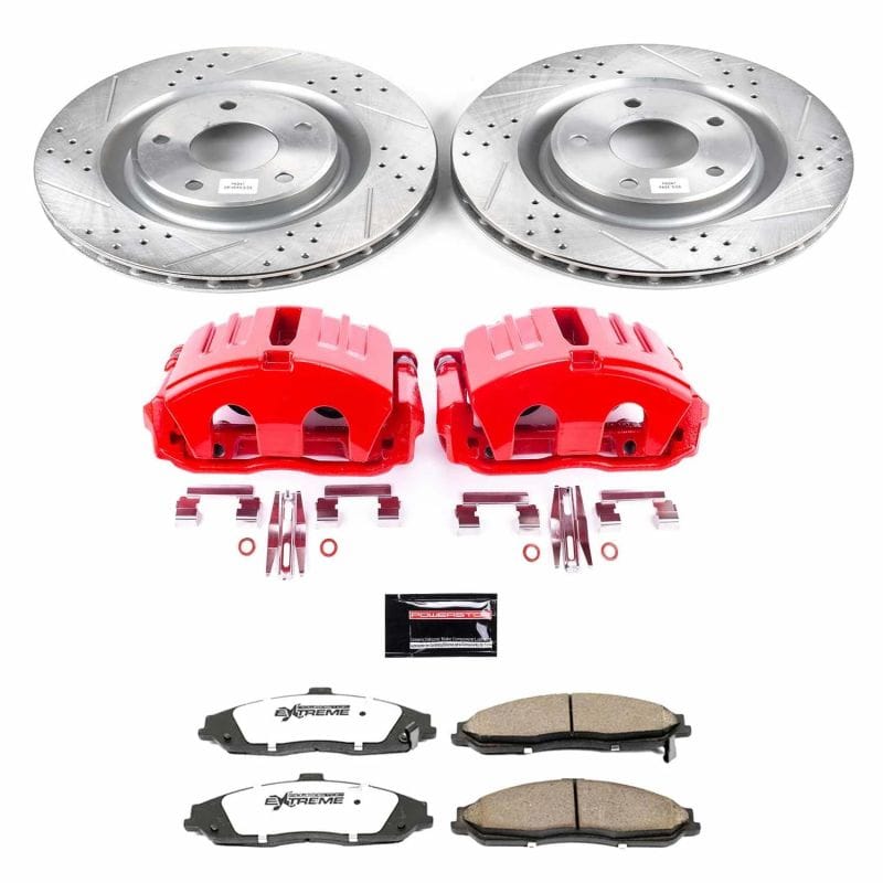 PowerStop — Z26 Street Performance Ceramic Brake Pad, Drilled Slotted Rotor, and Caliper Kit