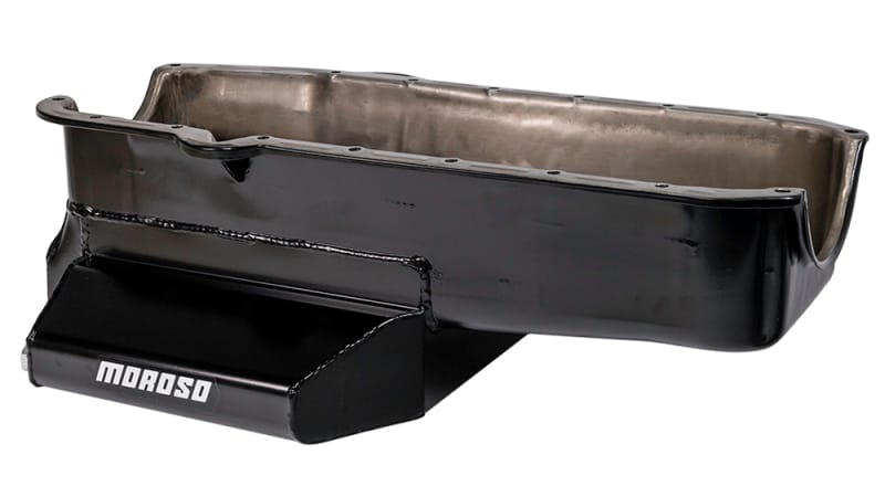Moroso — Moroso 80-85 Chevy SBC/Dart (w/2 Pc Seal/Low Clearance) Wet Sump 7qt 7in Steel Oil Pan - Black