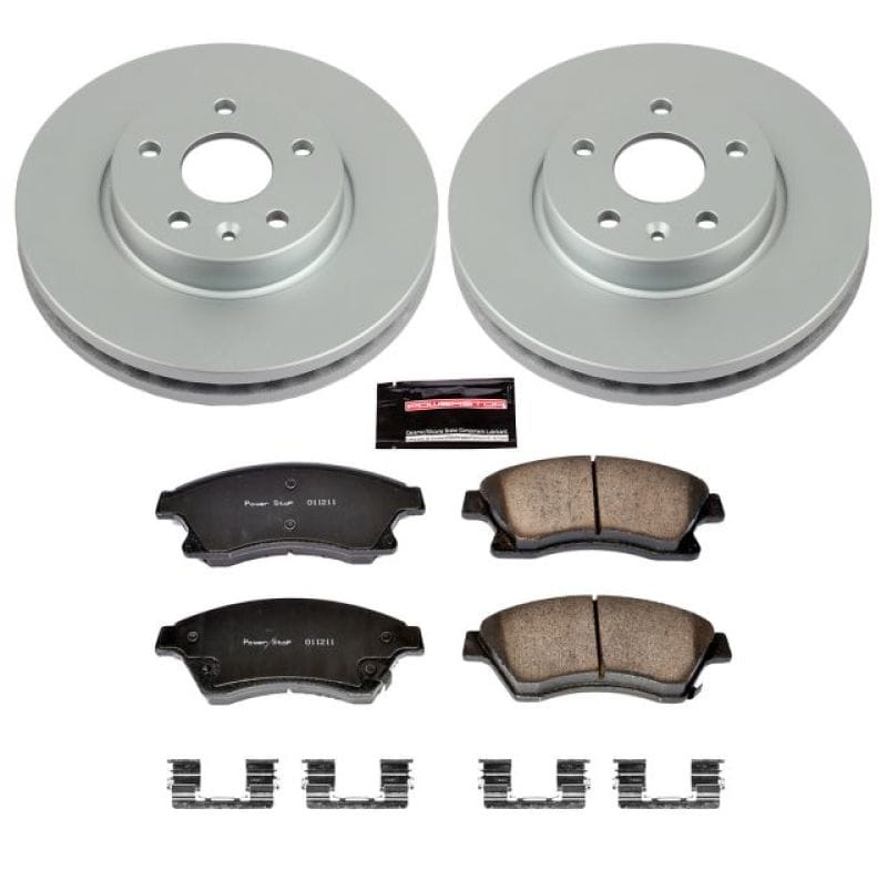 PowerStop — Genuine Geomet Coated Rotor and Low-Dust Ceramic Brake Pad Kit