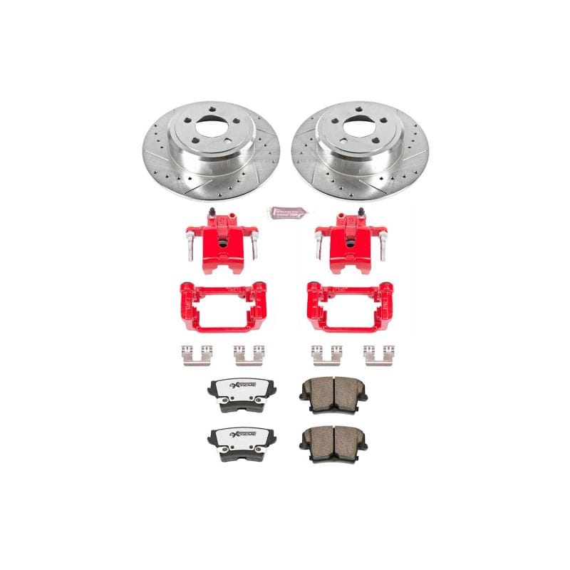 PowerStop — Z26 Street Performance Ceramic Brake Pad, Drilled Slotted Rotor, and Caliper Kit