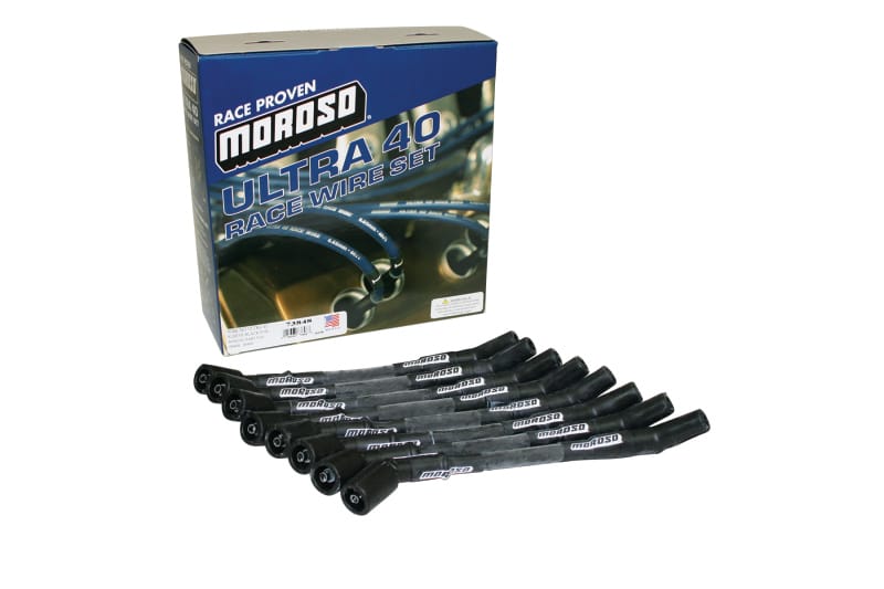 Moroso — Moroso GM LT Ignition Wire Set - Ultra 40 - Sleeved - 9.25in Wire (Use w/Part No 68494/68496) -Black