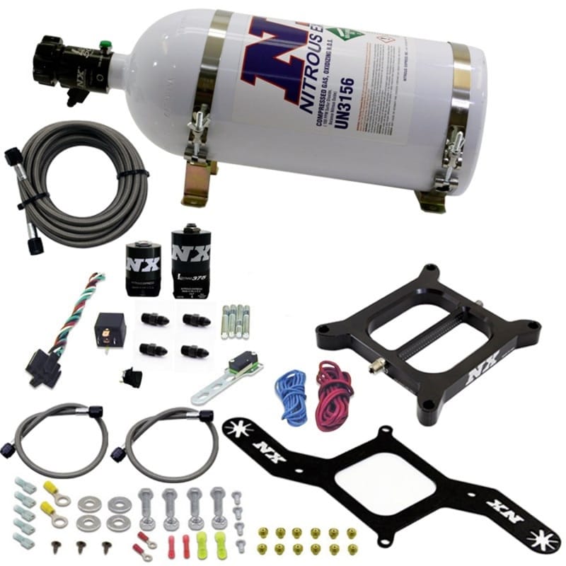 Nitrous Express — 4150 RNC Conventional Plate System w/ .375" Solenoid w/ 10lb Bottle
Nitrous Oxide Injection System Kit