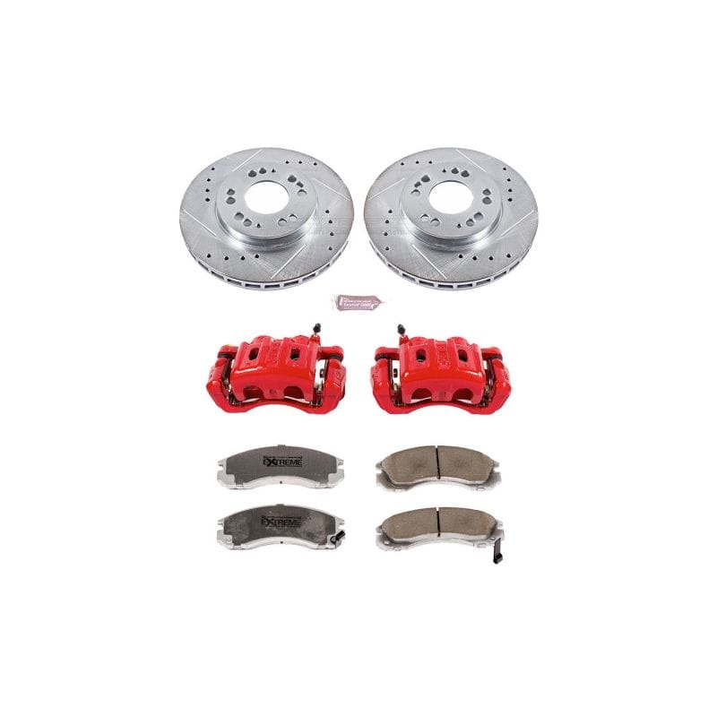 PowerStop — Z26 Street Performance Ceramic Brake Pad, Drilled Slotted Rotor, and Caliper Kit