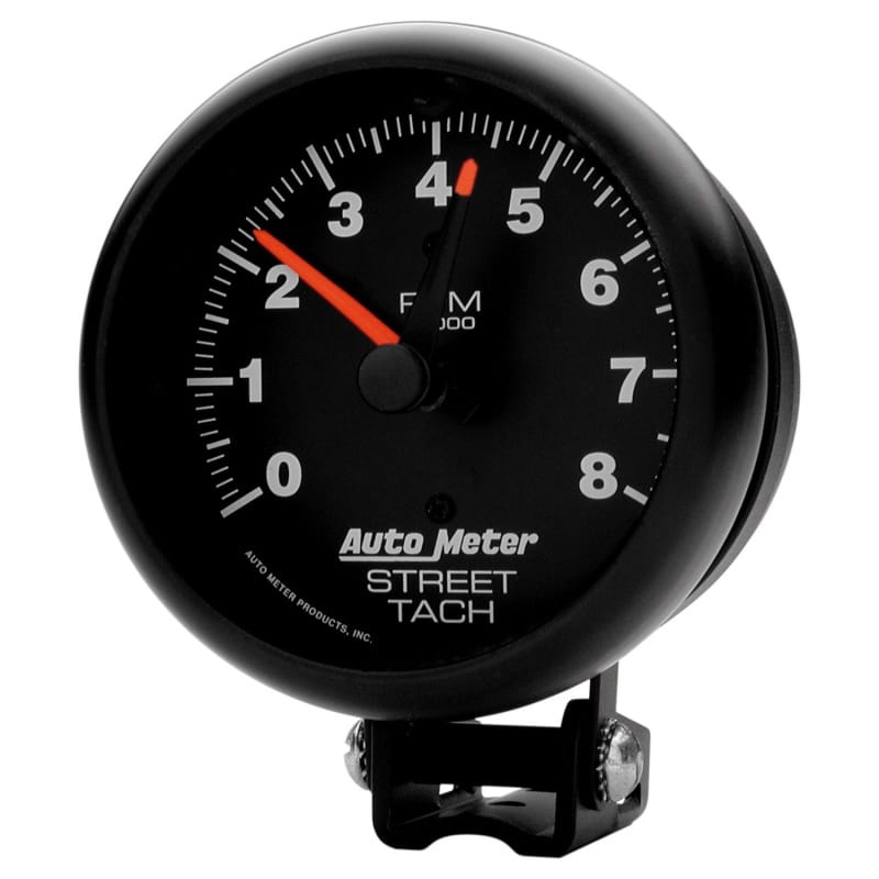 AutoMeter — GAUGE, TACHOMETER, 3 3/4", 8K RPM, PEDESTAL W/RED LINE, Z-SERIES