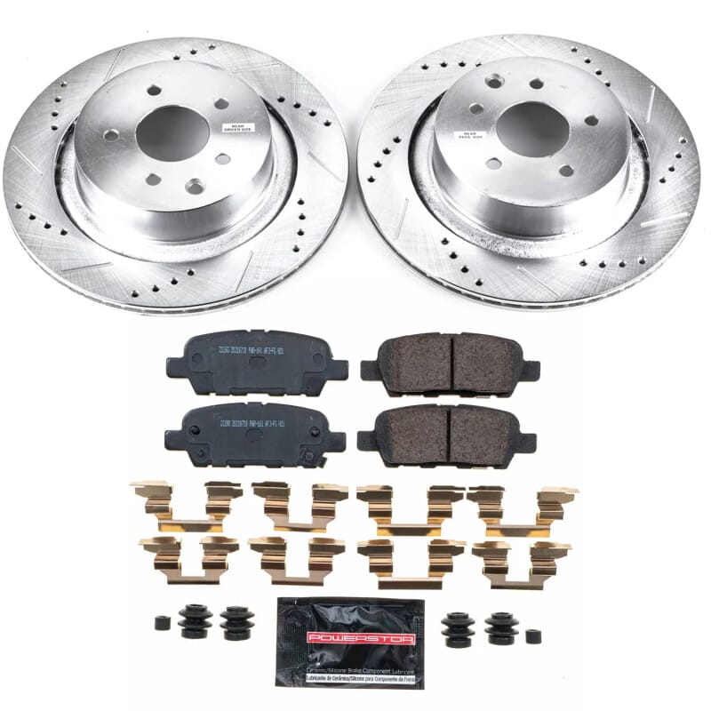 PowerStop — Z23 Daily Driver Carbon-Fiber Ceramic Brake Pad and Drilled & Slotted Rotor Kit