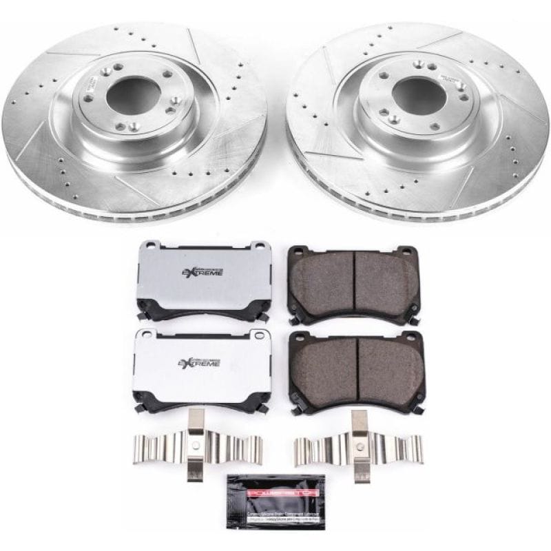 PowerStop — Z26 Street Performance Ceramic Brake Pad and Drilled & Slotted Rotor Kit