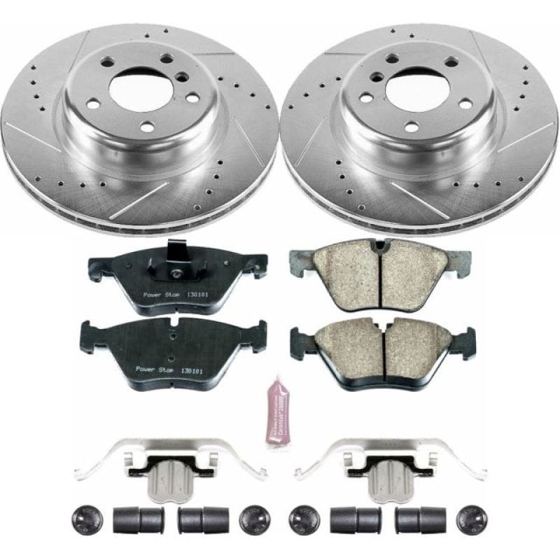 PowerStop — Z23 Daily Driver Carbon-Fiber Ceramic Brake Pad and Drilled & Slotted Rotor Kit