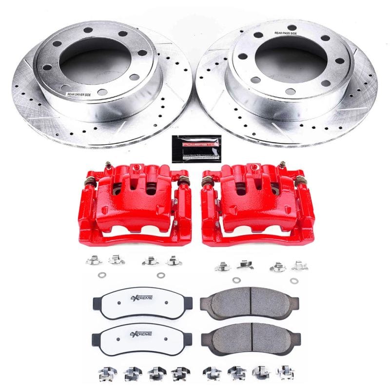 PowerStop — Z36 Truck and SUV Ceramic Brake Pad, Drilled & Slotted Rotor, and Caliper Kit