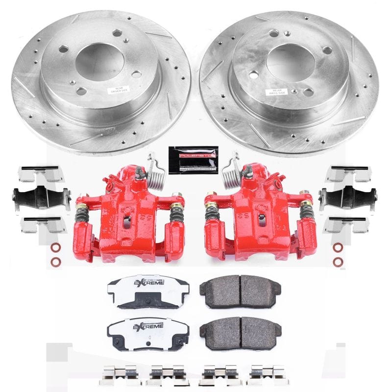 PowerStop — Z26 Street Performance Ceramic Brake Pad, Drilled Slotted Rotor, and Caliper Kit