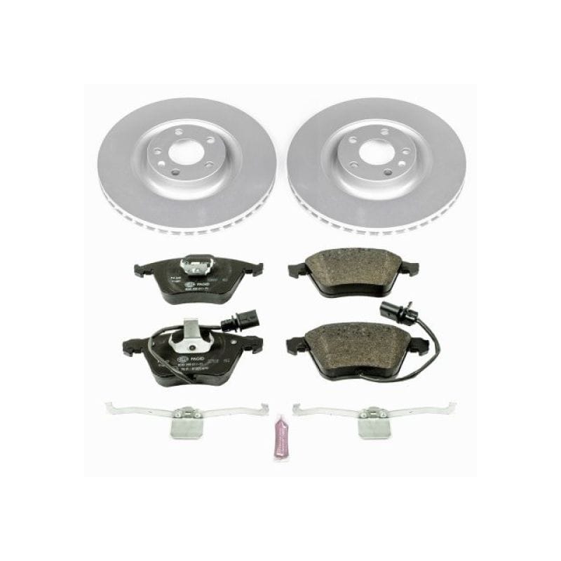 PowerStop — Genuine Geomet Coated Rotors, ECE-R90 Brake Pads + Hardware Kit