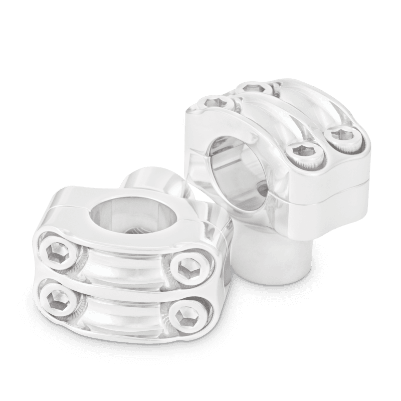 Burly Brand — Burly Brand Reaper Riser Clamp 1-1/2in Tall for 1in Bar, Set - Chrome