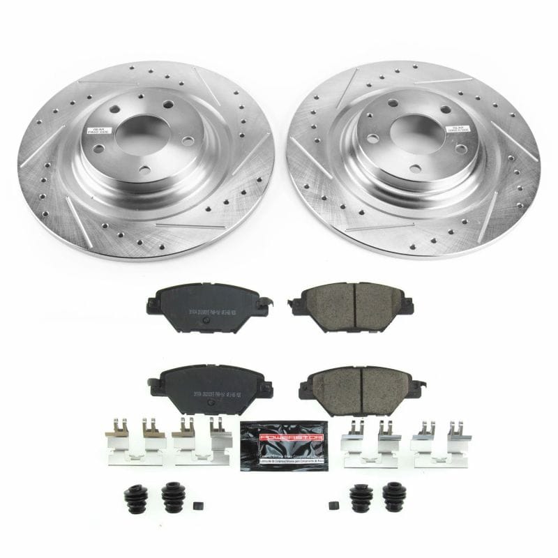 PowerStop — Z23 Daily Driver Carbon-Fiber Ceramic Brake Pad and Drilled & Slotted Rotor Kit