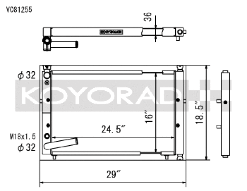 Koyo — Koyorad V081255 Racing All Aluminum Radiator