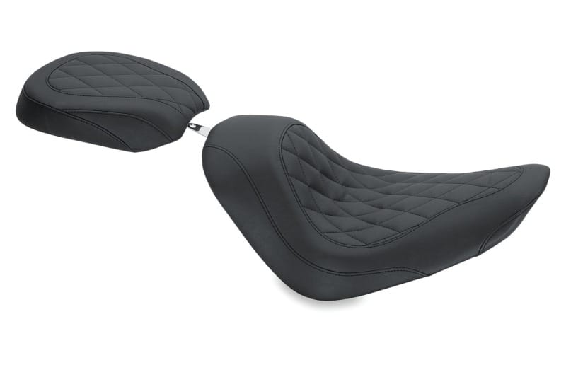 Mustang Motorcycle — Mustang 06-17 Harley Softail Wide Tire (200mm) Wide Tripper Solo Seat Diamond Stitch- Black