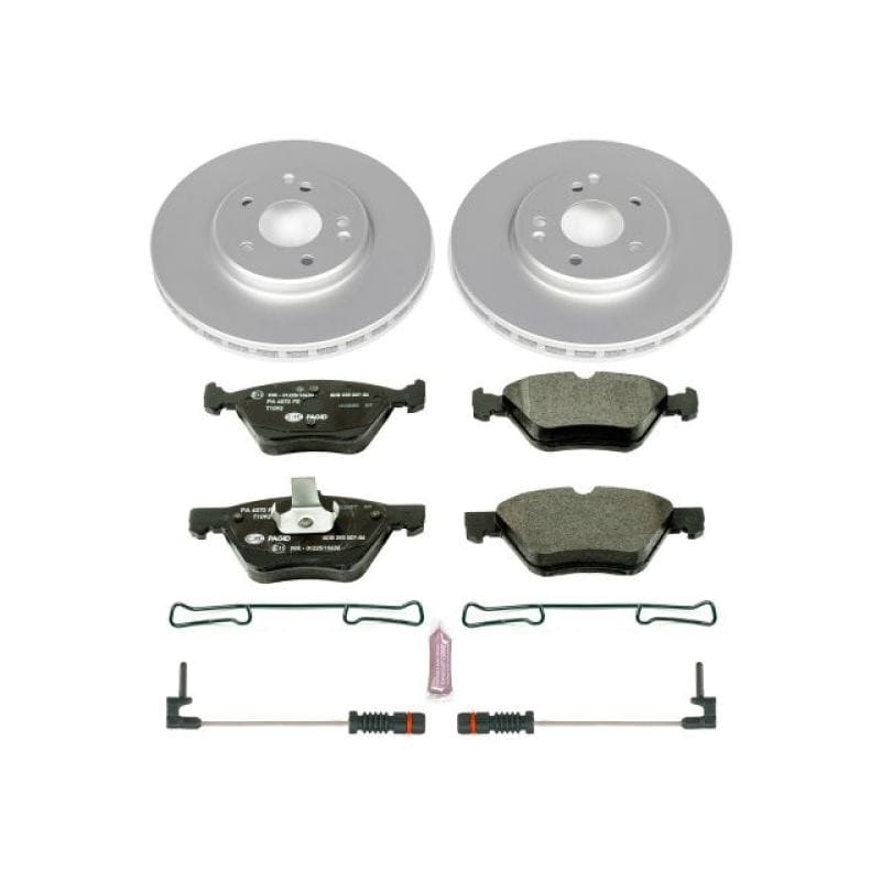 PowerStop — Genuine Geomet Coated Rotors, ECE-R90 Brake Pads + Hardware Kit