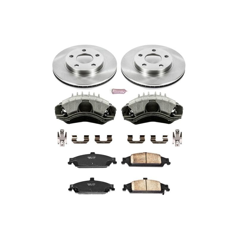 PowerStop — OE Stock Replacement Low-Dust Ceramic Brake Pad, Rotor and Caliper Kit
