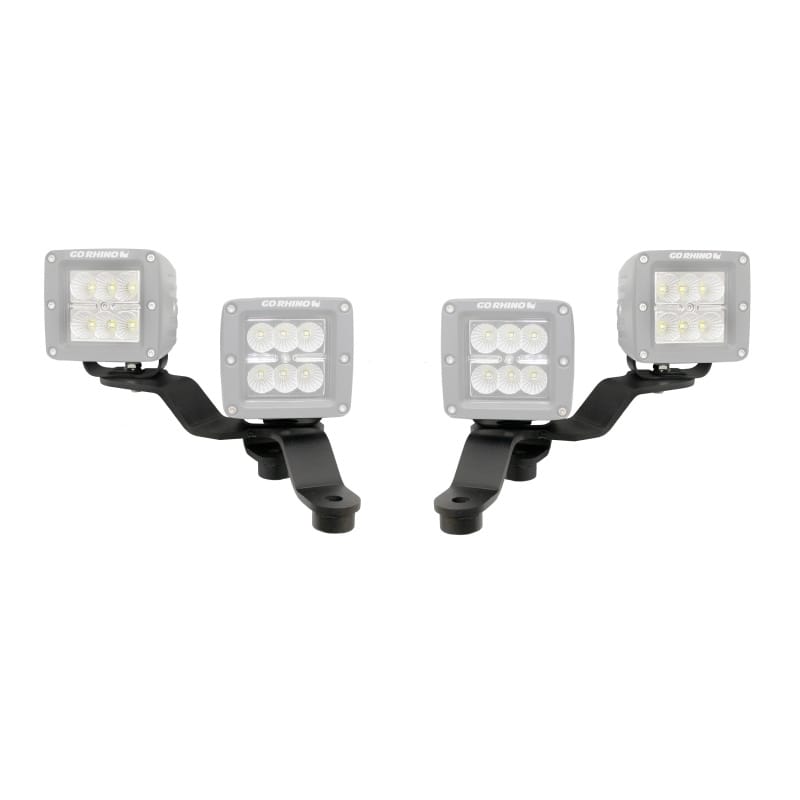 Go Rhino — Go Rhino 18-20 Jeep Wrangler JL/JLU/Gladiator JT Light Mount - Two 3in Cubes Offset
WS Cowl Mount