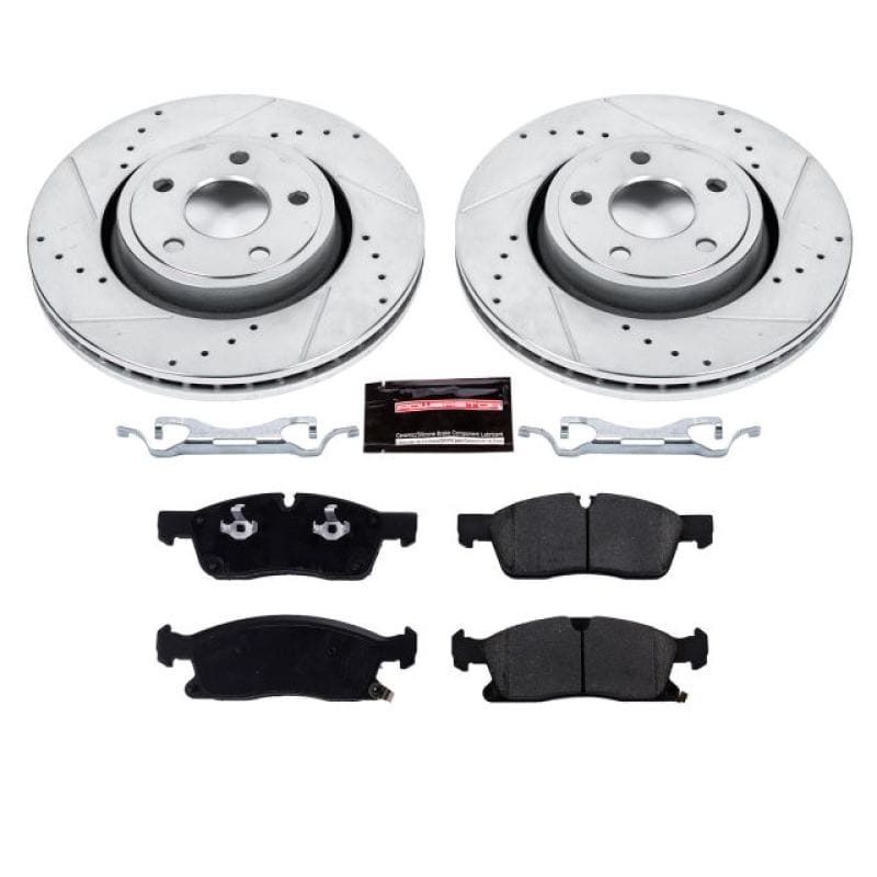 PowerStop — Z23 Daily Driver Carbon-Fiber Ceramic Brake Pad and Drilled & Slotted Rotor Kit