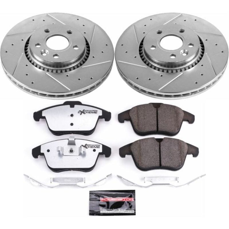 PowerStop — Z36 Truck and SUV Carbon-Fiber Ceramic Brake Pad and Drilled & Slotted Rotor Kit